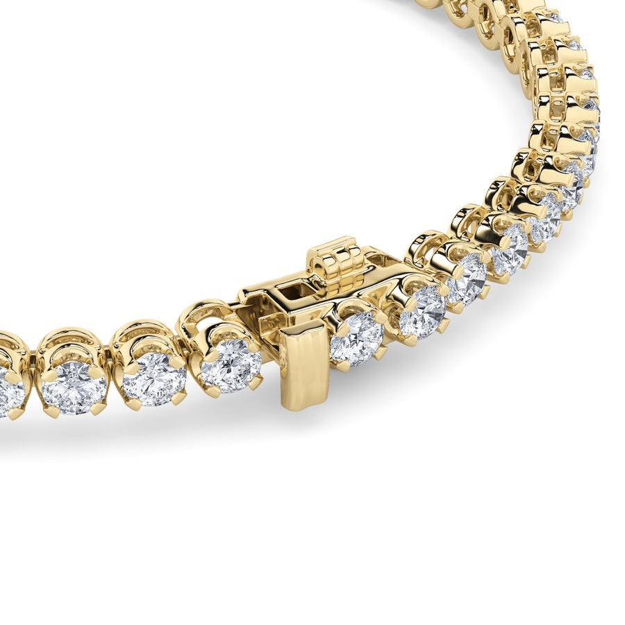 8Cttw Round Shaped Lab Grown Diamond (F/VS) Bracelet in 14K Gold
