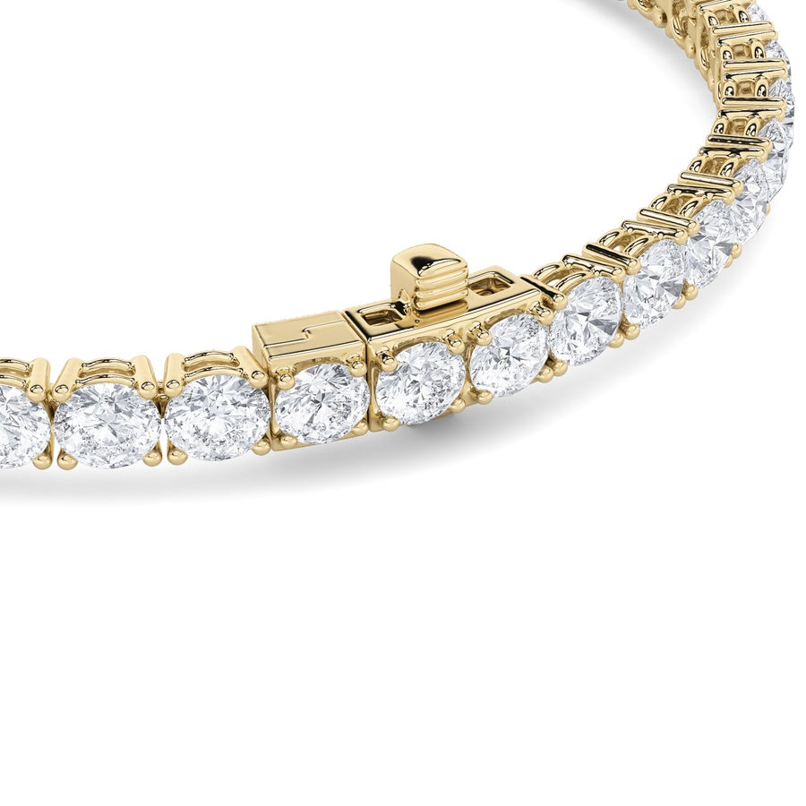 9.5Cttw Round Shaped Lab Grown Diamond (F/VS) Bracelet in 14K Gold
