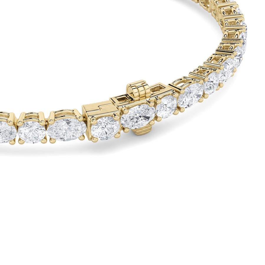 6.75Cttw Oval Shaped Lab Grown Diamond (F/VS) Bracelet in 14K Gold