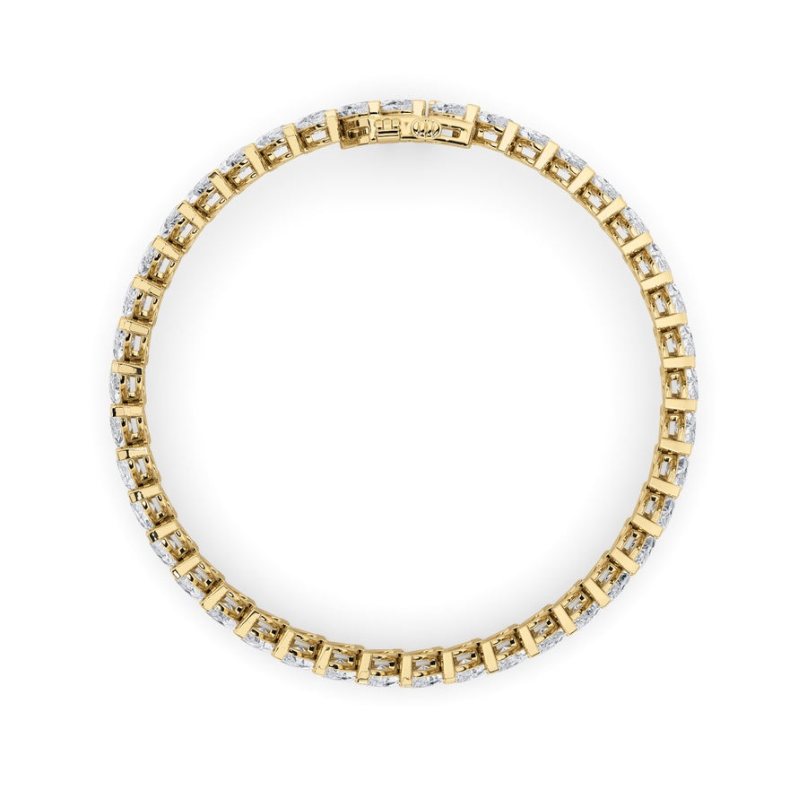 16.5Cttw Marquise Shaped Lab Grown Diamond (F/VS)Angled Line Bracelet in 14K Gold