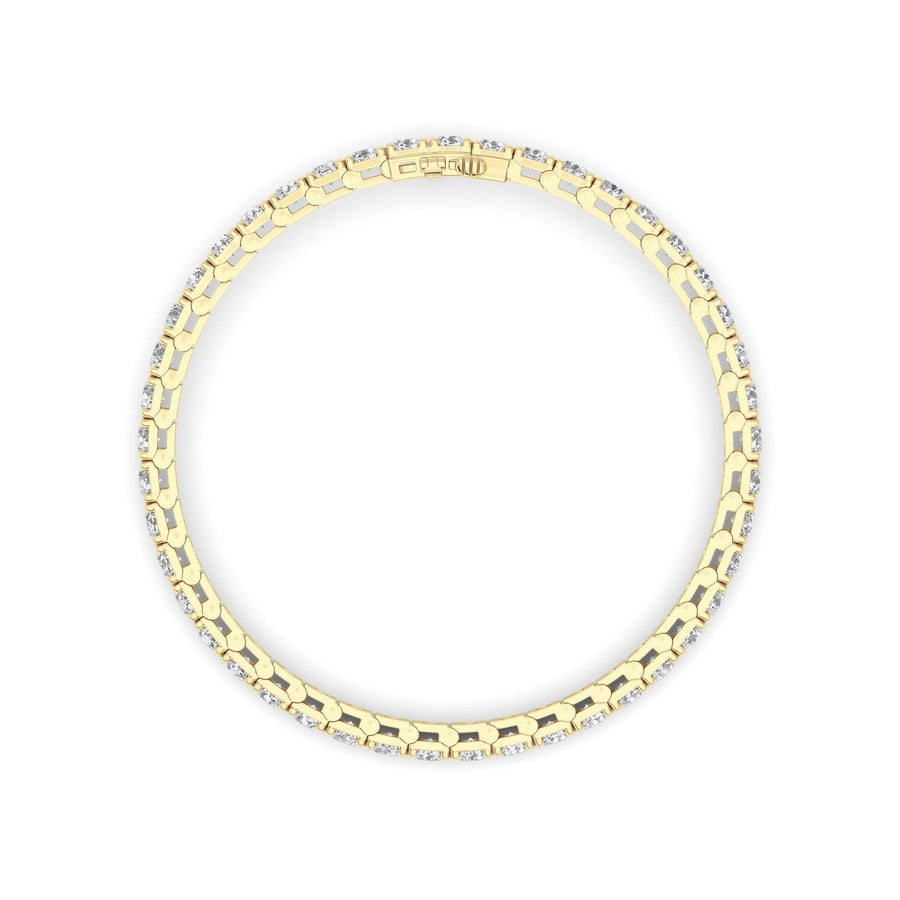 10Cttw Round Shaped Lab Grown Diamond (F/VS) Bracelet in 14K Gold