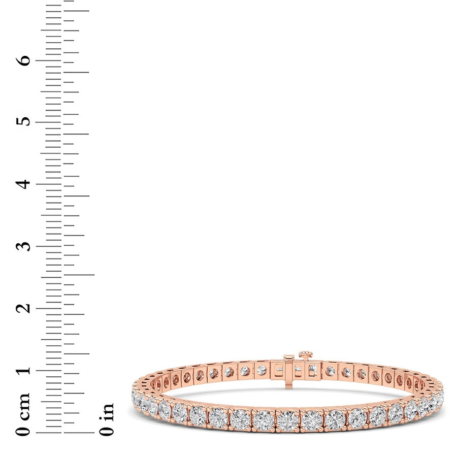 10Cttw Round Shaped Lab Grown Diamond (F/VS) Bracelet in 14K Gold