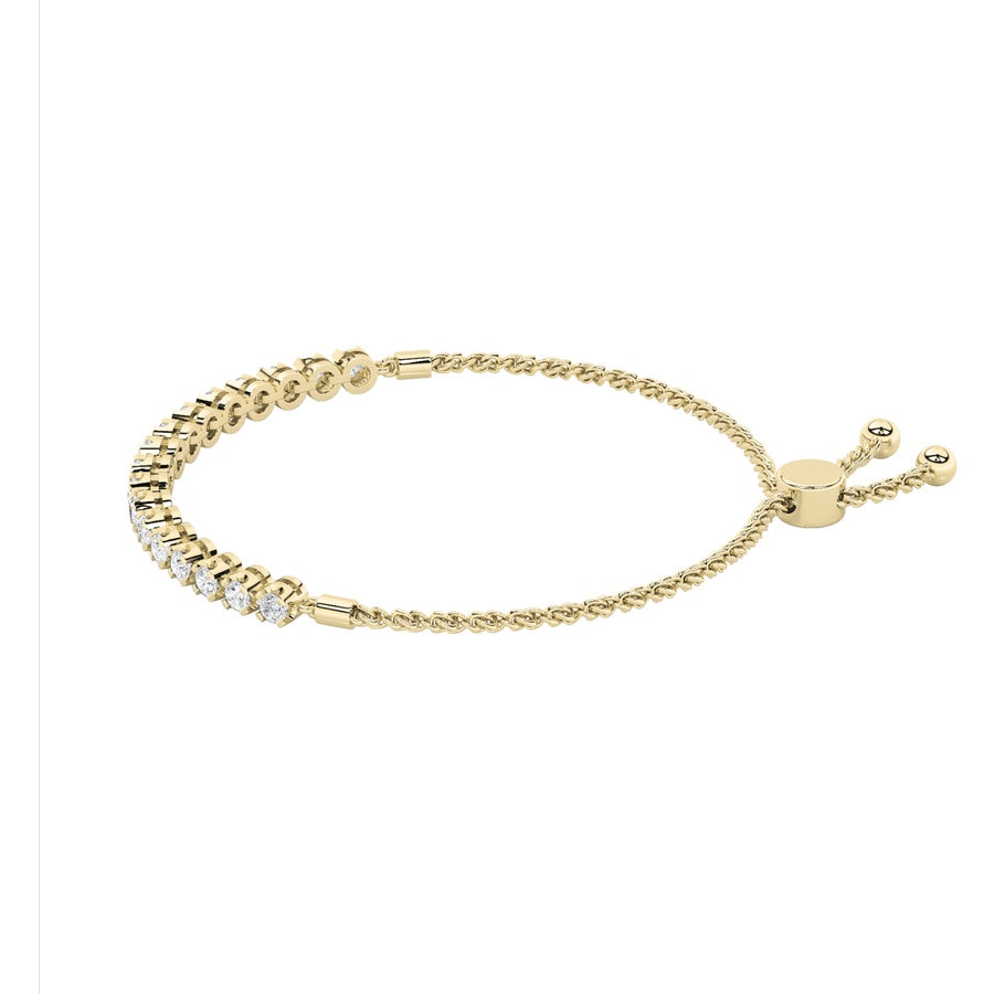 Round Shape Bolo Bracelet lab grown diamond