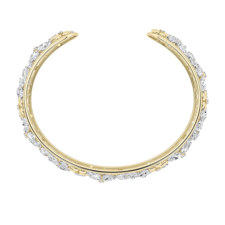 23.5Cttw Mix Shaped Lab Grown Diamond (F/VS) FancyFlower Bracelet in 14K Gold