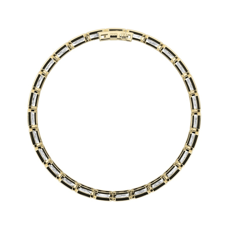 15Cttw Emerald Shaped Lab Grown Diamond (F/VS) East West Bezel Set Bracelet in 14K Gold