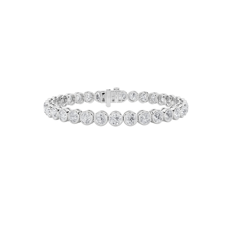 10Cttw Round Shaped Lab Grown Diamond (F/VS) EastWest Bezel Set Bracelet in 14K Gold