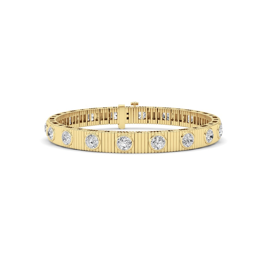 7Cttw Round Lab Grown Diamond (F/VS ) Bangle Bracelet in 14K Gold