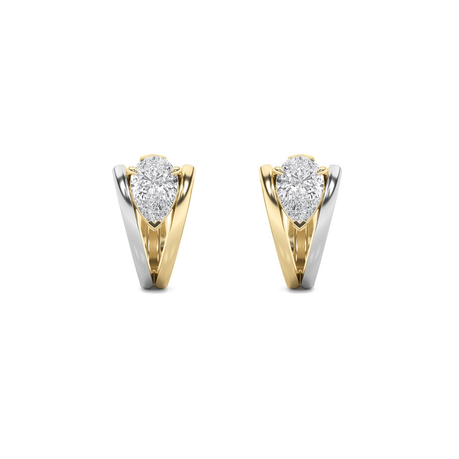 1.5Cttw Pear Shaped Lab Grown Diamond (F/VVS) Fashion Earrings in 14K Gold