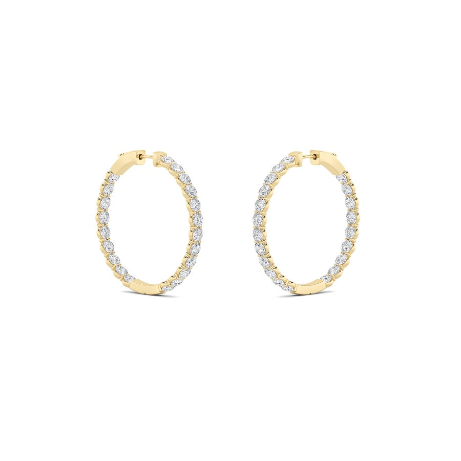 7Cttw Round Shaped Lab Grown Diamond (F/VS) Insideout Hoop Earrings in 14K Gold