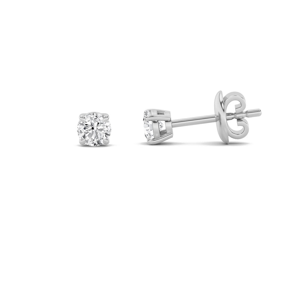 Round Shape Classic Basket Set Stud Earrings lab grown diamond