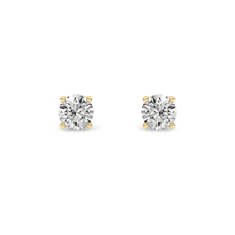 1.5Cttw Round Shaped Lab Grown Diamond (F/VS) Hidden Halo Stud Earrings in 14K Gold