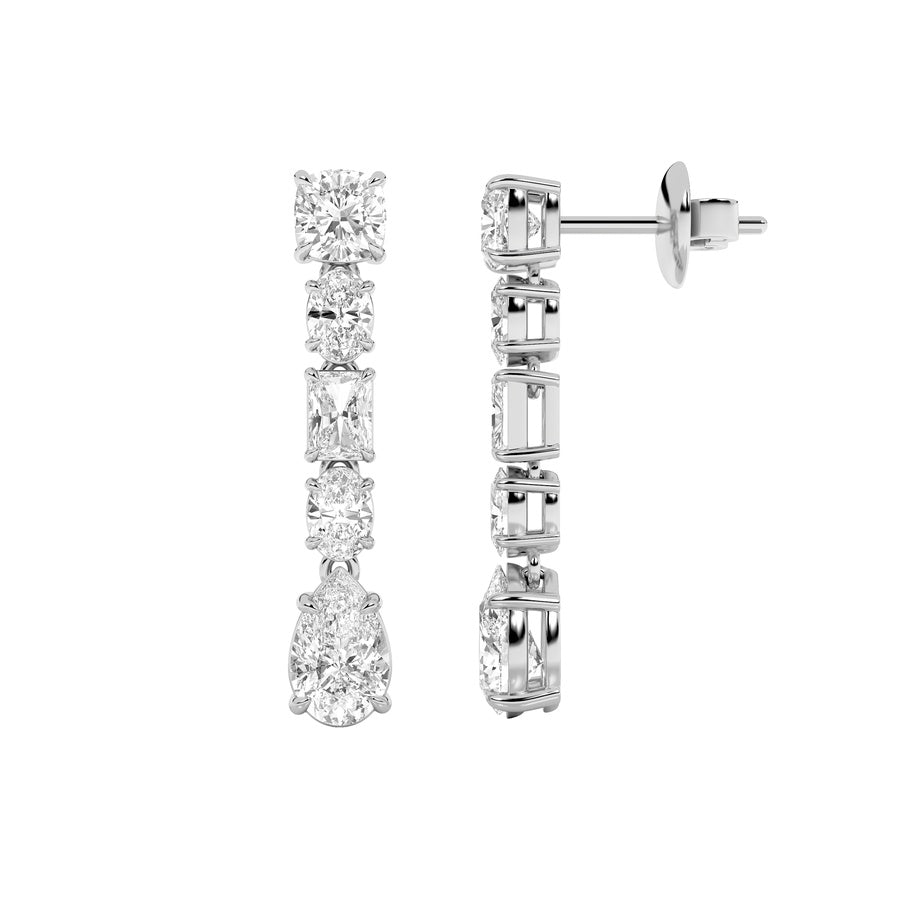 6.5Cttw Pear Shaped Lab Grown Diamond (F/VS) Dangle Earrings in 14K Gold
