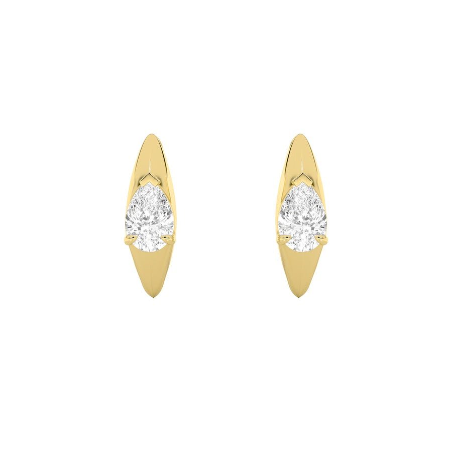 Pear Shape Solitaire Huggie Earrings lab grown diamond