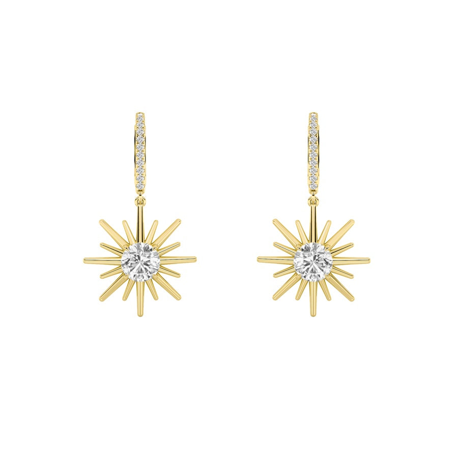 Round Shape Dangle Earrings lab grown diamond