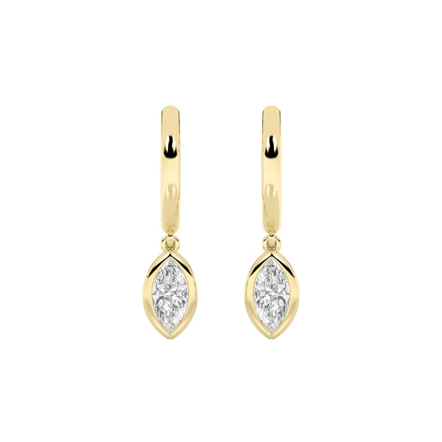 0.6Cttw Marquise Shaped Lab Grown Diamond (F/VS) Dangle Earrings in 14K Gold