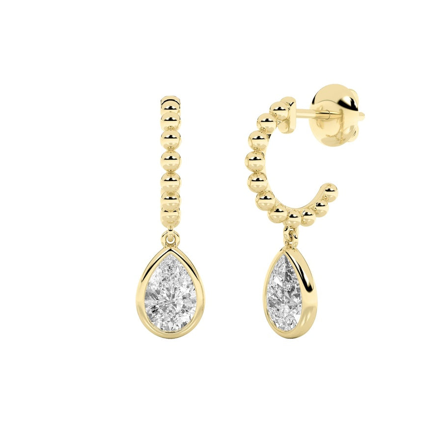 Pear Shape Dangle Earrings lab grown diamond