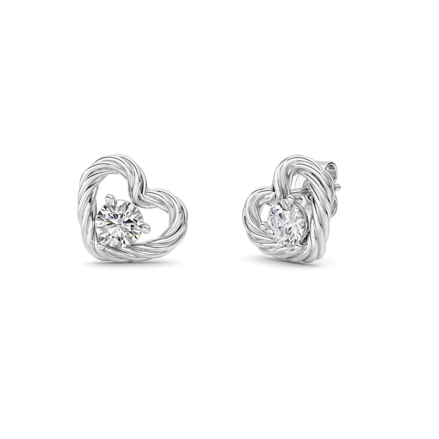 Silver, 14K White Gold Earring KJ02585E.RD-1-61F