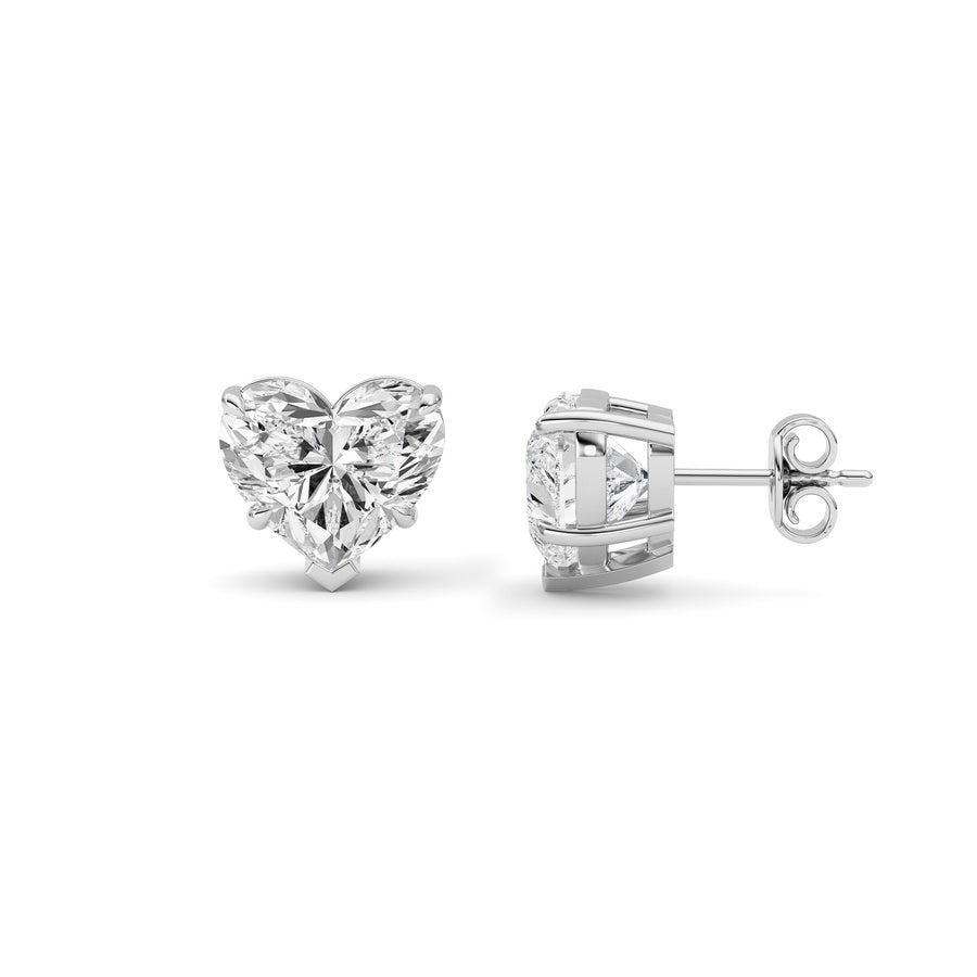 8Cttw Heart Shaped Lab Grown Diamond (F/VS ) StudEarrings in 14K Gold