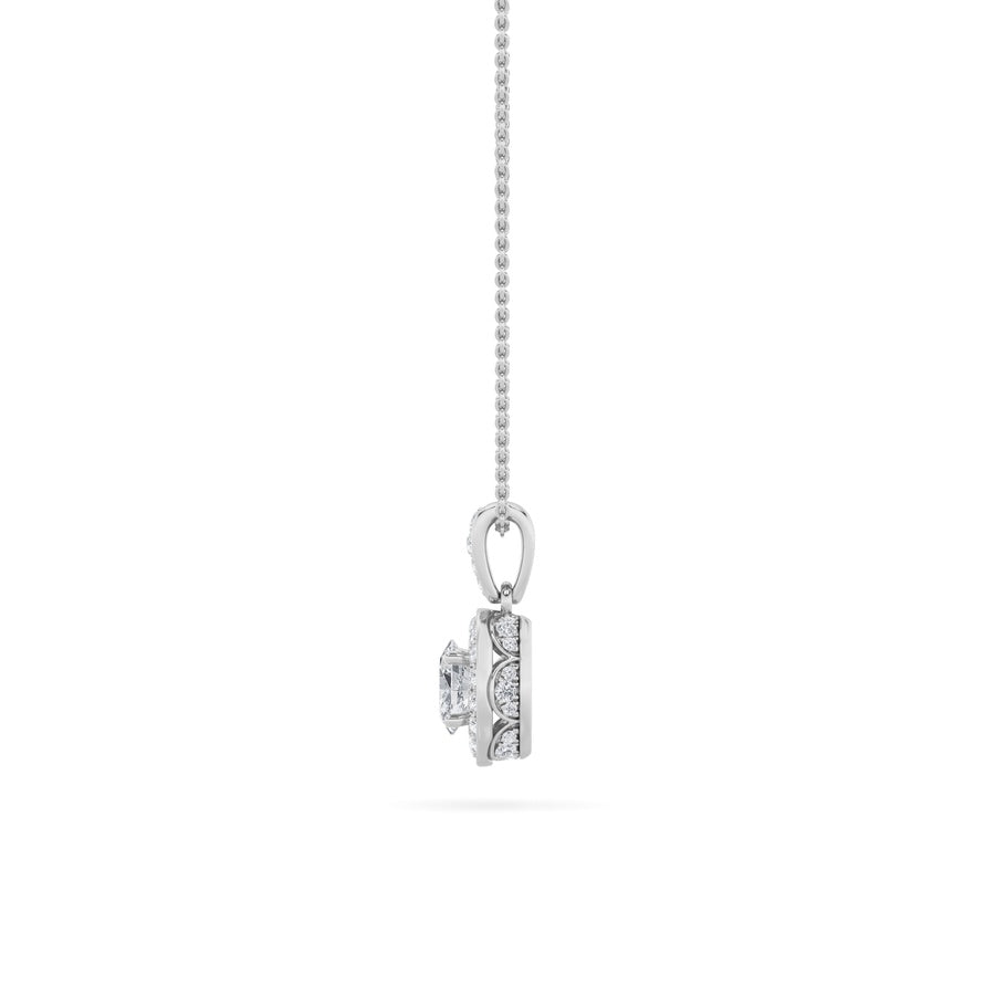 Oval Shape Halo Pendant lab grown diamond