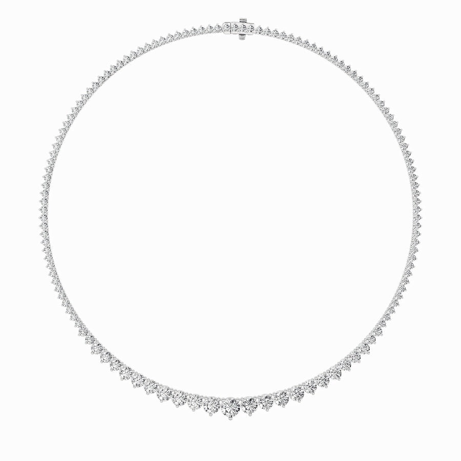 Round Shape Three Prong Graduating Necklace lab grown diamond