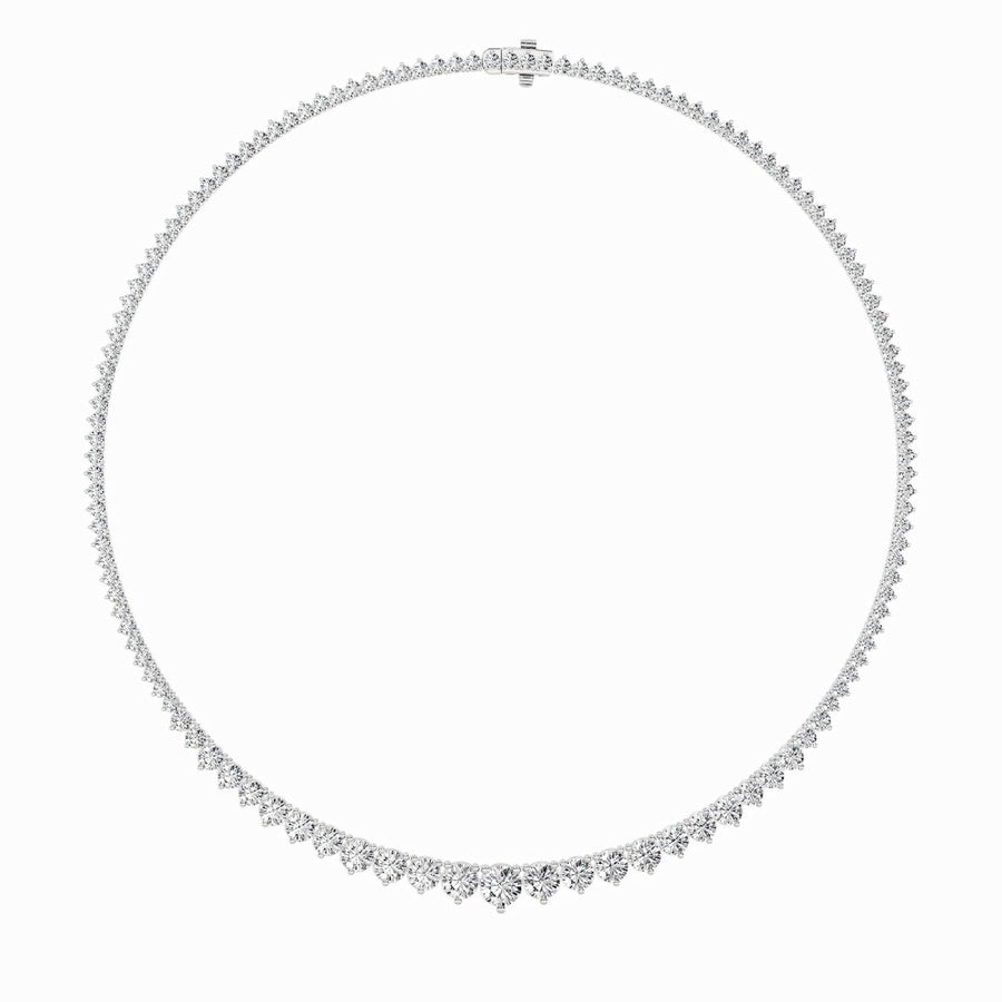 Round Shape Three Prong Graduating Necklace lab grown diamond
