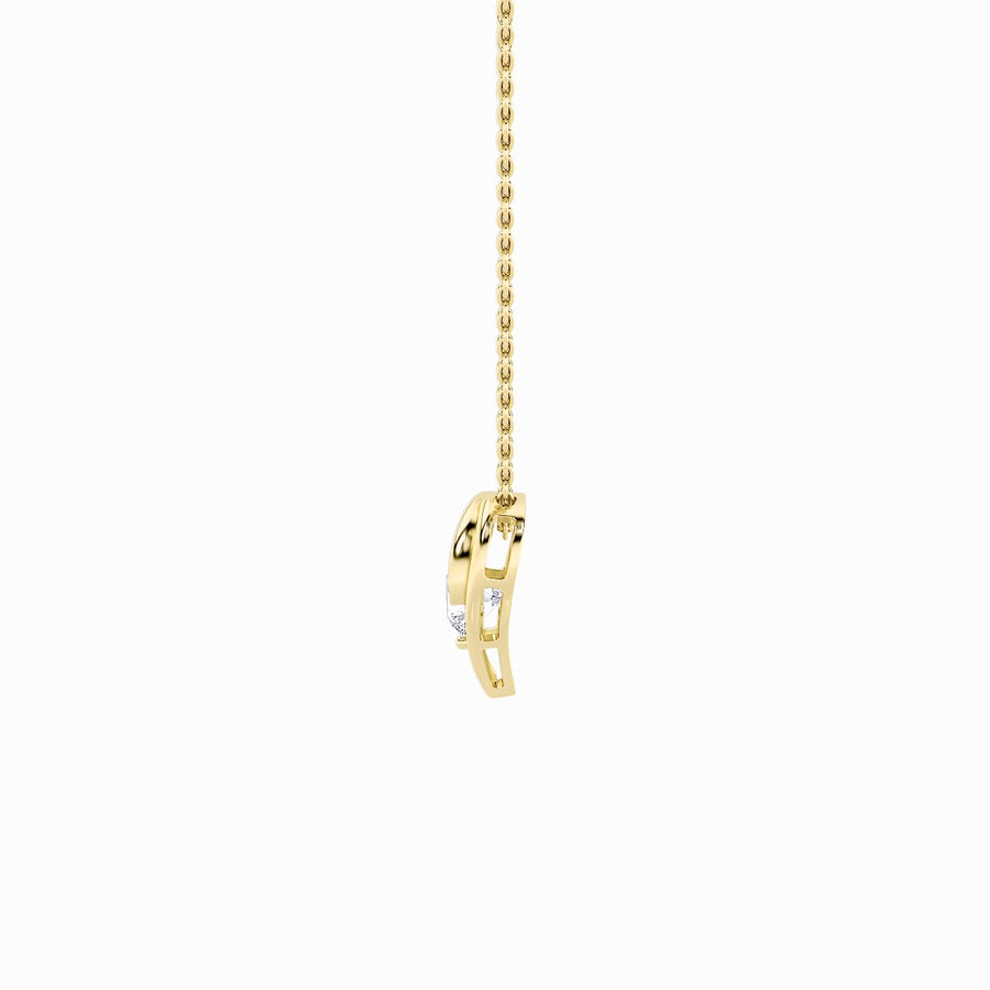 1Cttw Round Shaped Lab Grown Diamond (F/VS) HeartShaped Pendant in 14K Gold