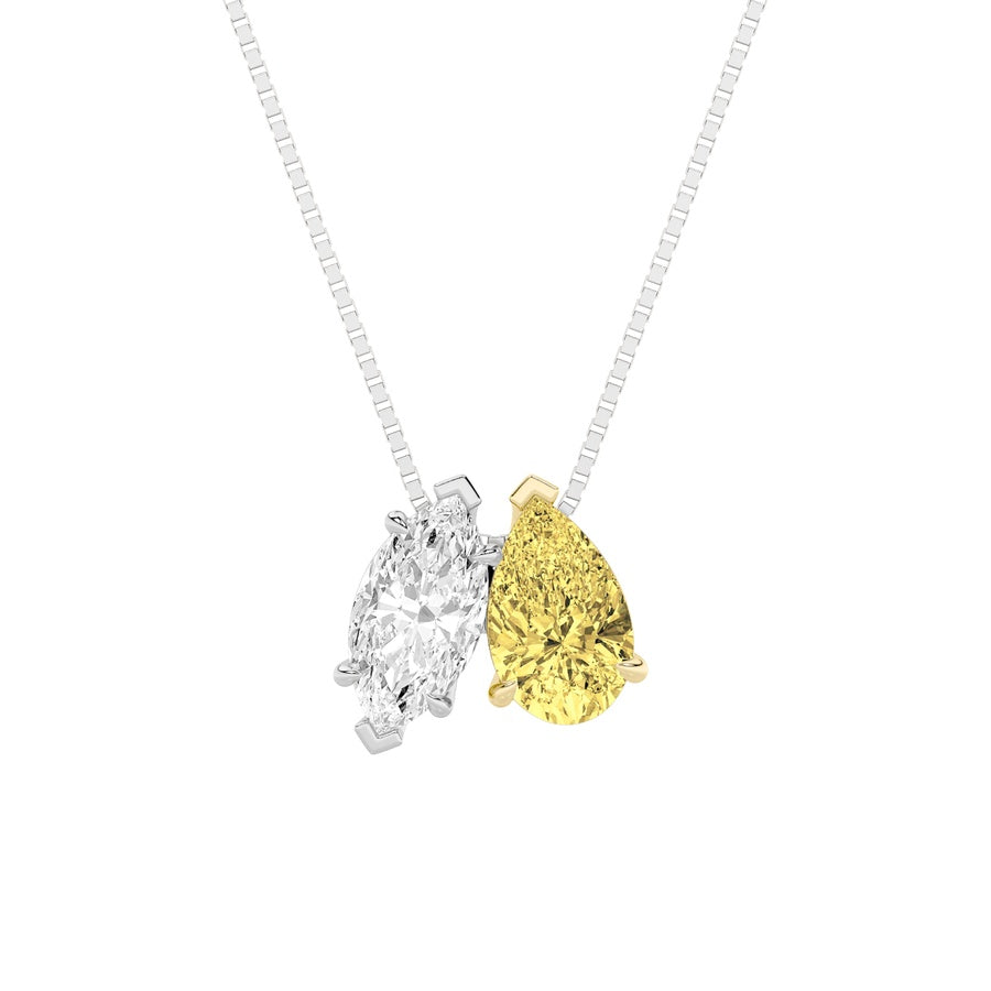 Pear Shape Two Stone Fancy Pendant lab grown diamond