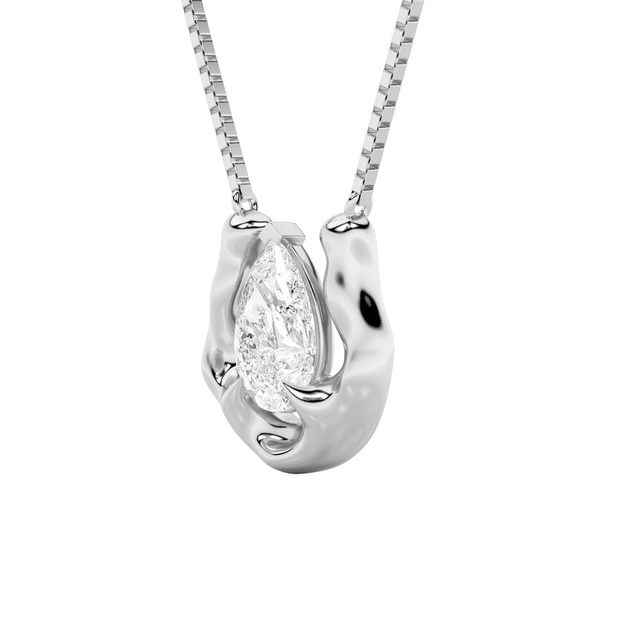 1Cttw Pear Shaped Lab Grown Diamond (F/VS) Necklace in 14K Gold