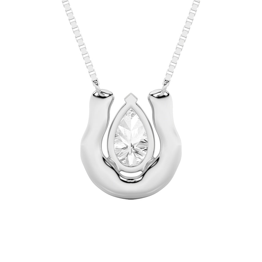 1Cttw Pear Shaped Lab Grown Diamond (F/VS) Necklace in 14K Gold