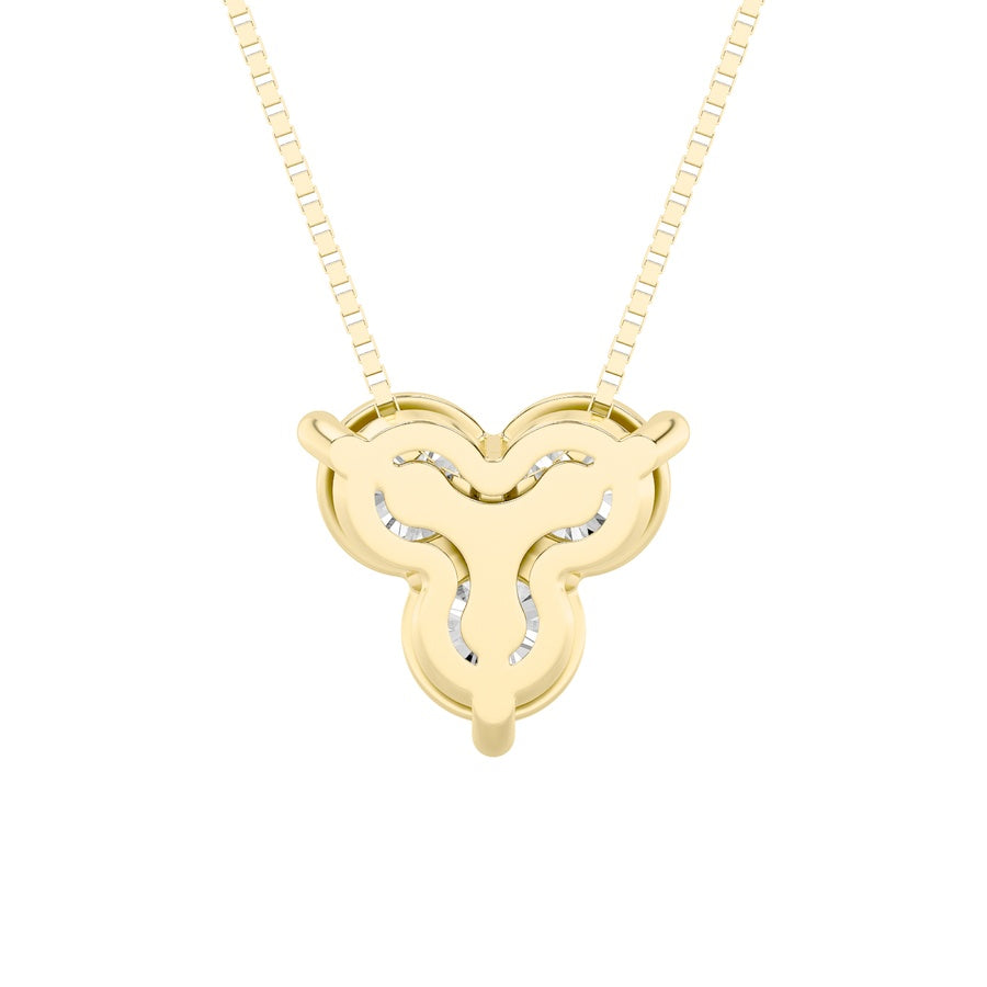1Cttw Round Shaped Lab Grown Diamond (F/VS) ThreeStone Pendant in 14K Gold