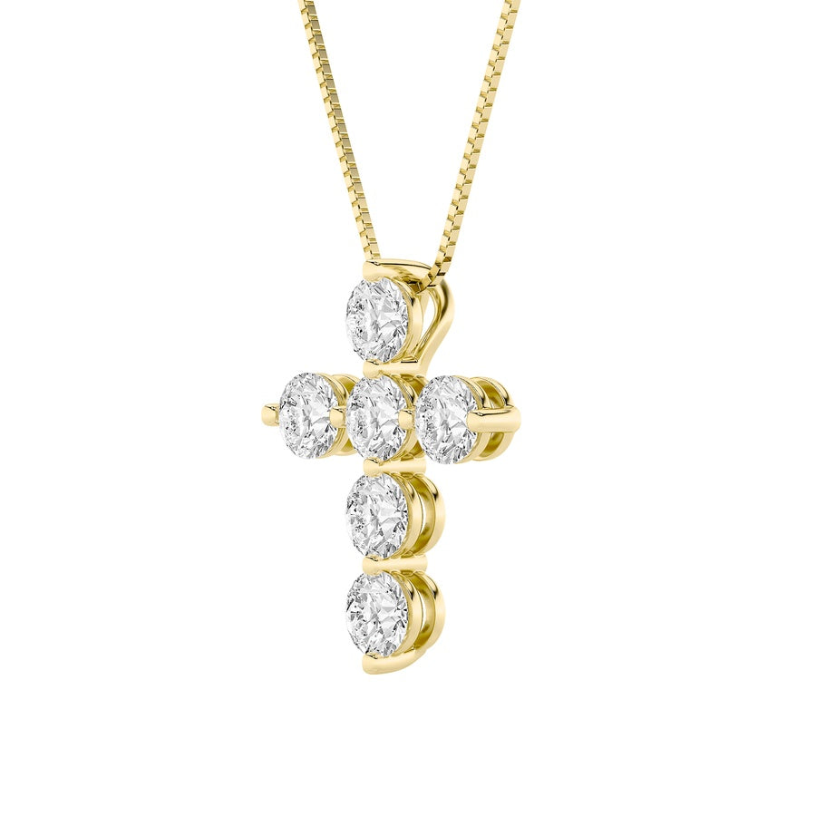 Round Shape Cross Pendant lab grown diamond