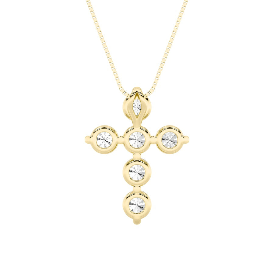 Round Shape Cross Pendant lab grown diamond