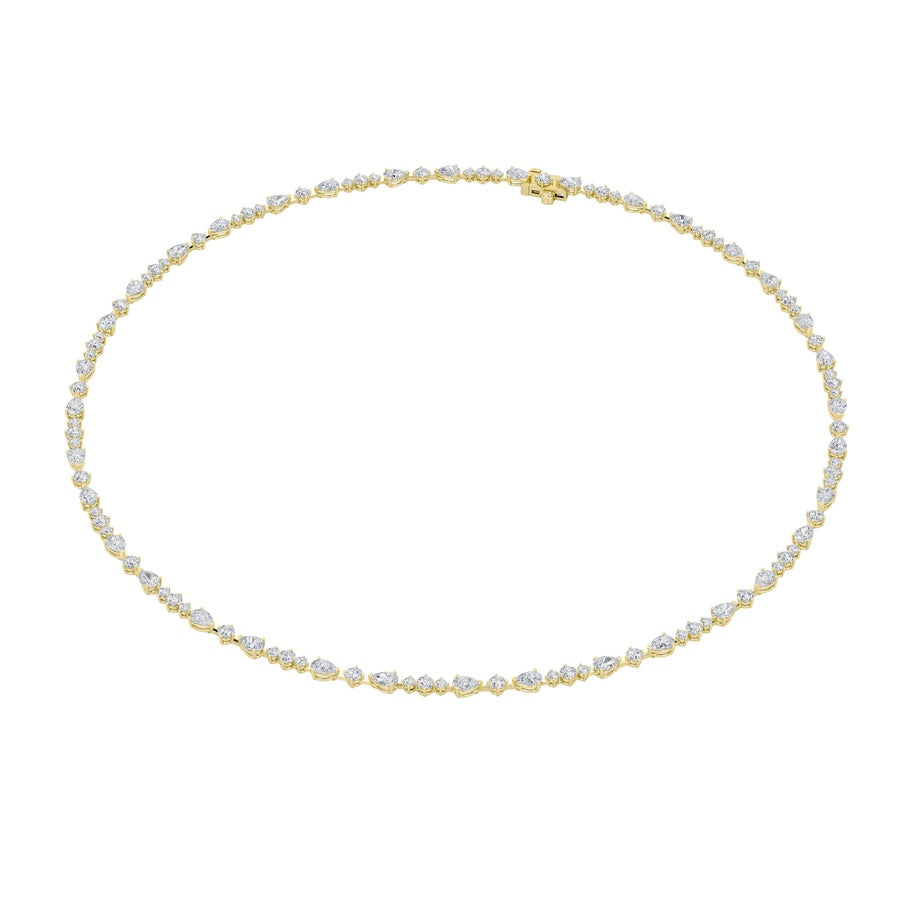 12Cttw Pear Shaped Lab Grown Diamond (F/VS) Fashion Necklace in 14K Gold