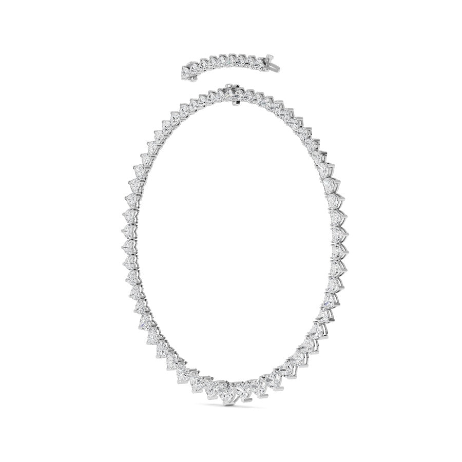 65Cttw Heart Shaped Lab Grown Diamond (F/VS ) Tennis Necklace in 14K Gold