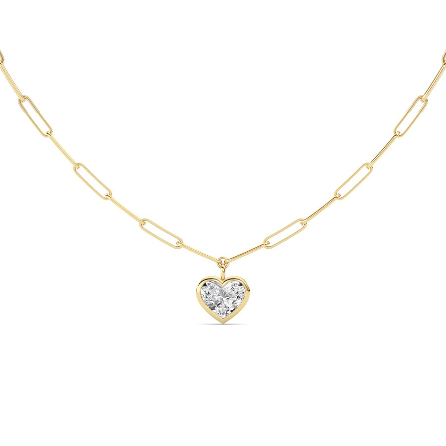 4Cttw Heart Shape Lab Grown Diamond (F/VS ) Necklace in 14K Gold