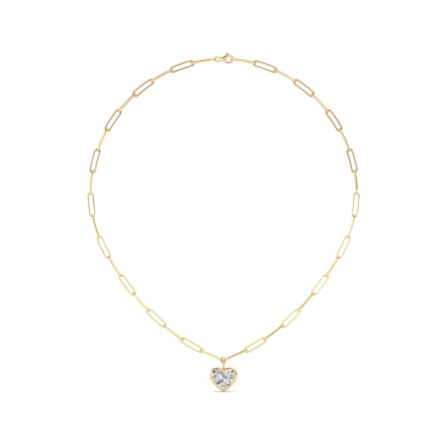 4Cttw Heart Shape Lab Grown Diamond (F/VS ) Necklace in 14K Gold