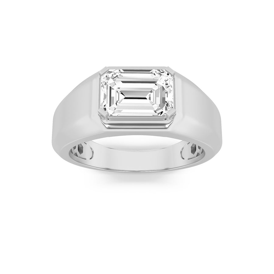 Emerald Shape Mens Ring lab grown diamond