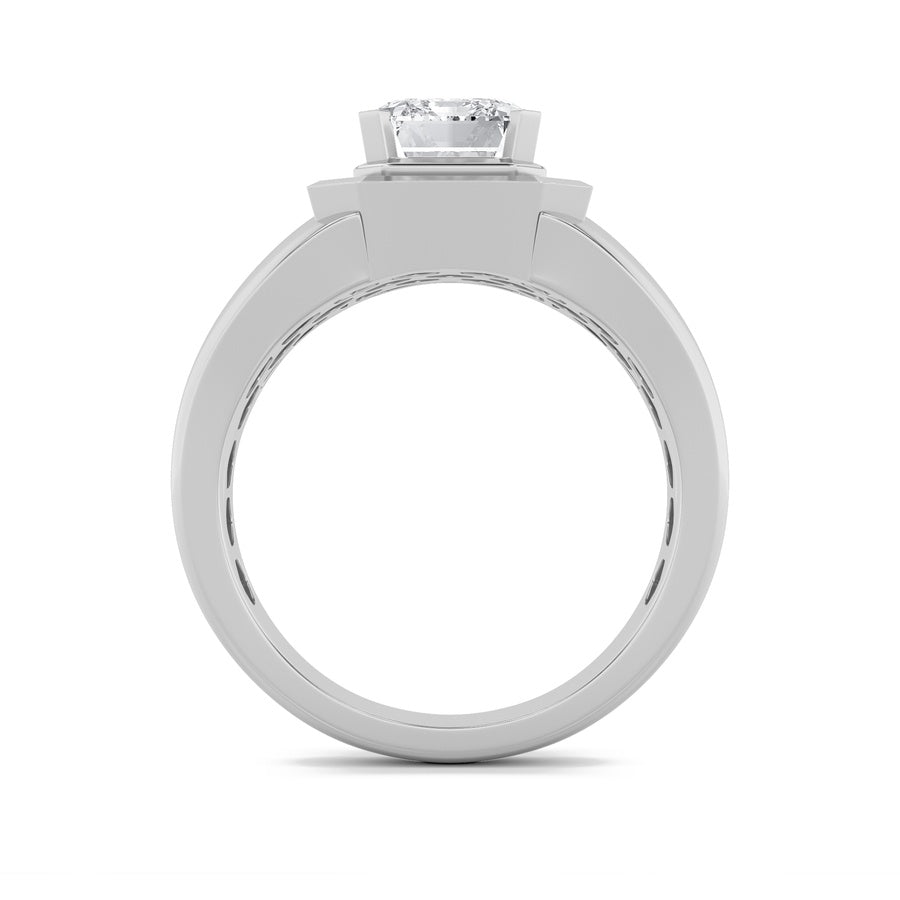 Emerald Shape Mens Ring lab grown diamond
