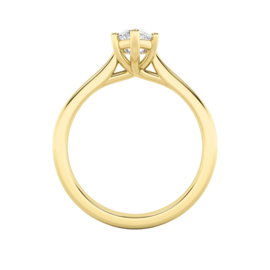 2Cttw Marquise Shaped Lab Grown Diamond (F/VS) Plain Cathedral Trellis Shank Solitaire Engagement Ring in 14K Gold