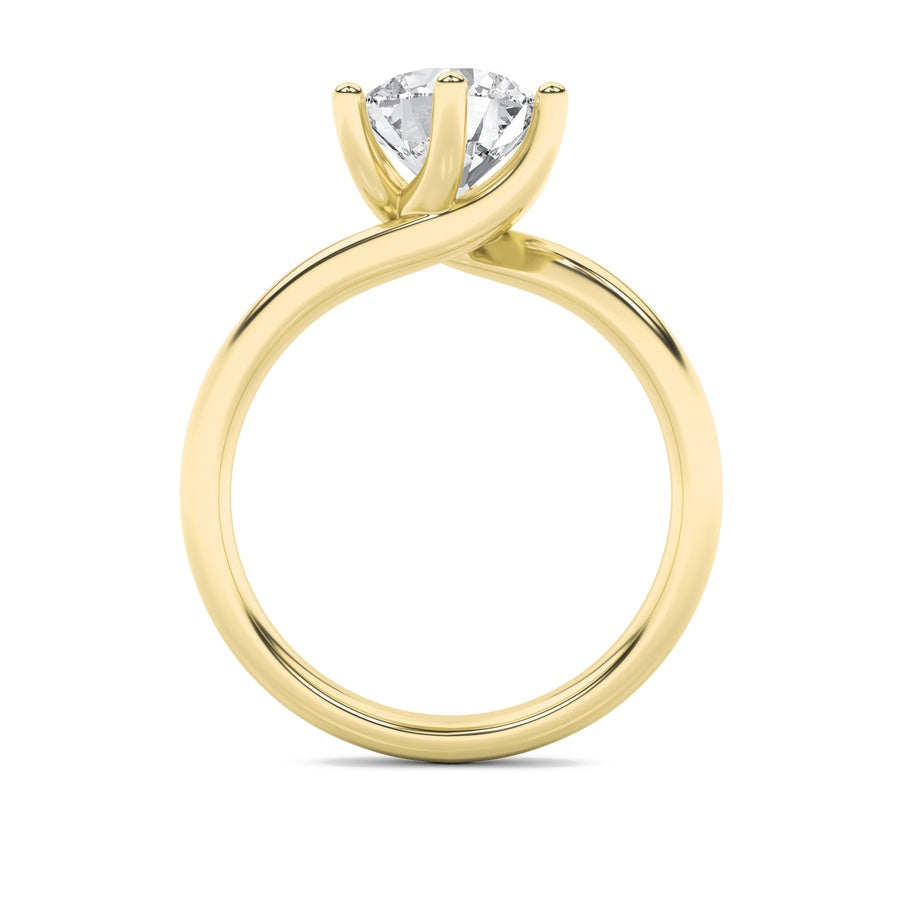 2Cttw Round Shaped Lab Grown Diamond (F/VS) BypassShank Engagement Ring in 14K Gold