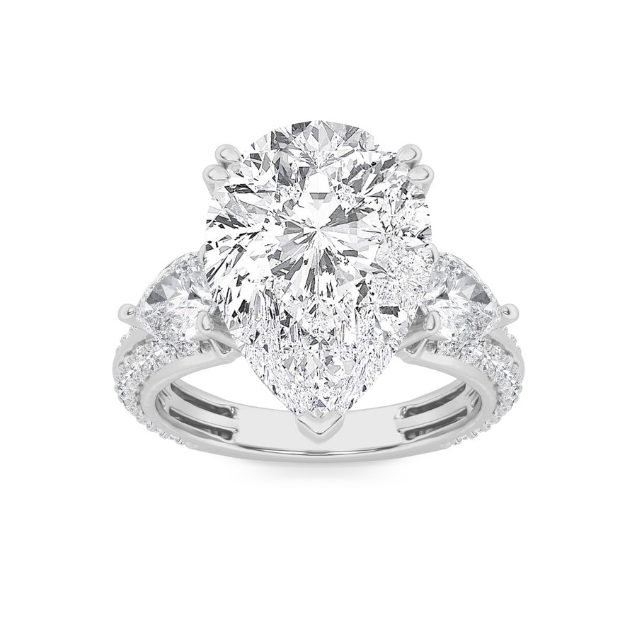 Pear Shape Bold Statement Accented Ring lab grown diamond