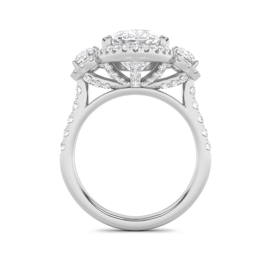Oval Shape Bold Statement Accented Ring lab grown diamond