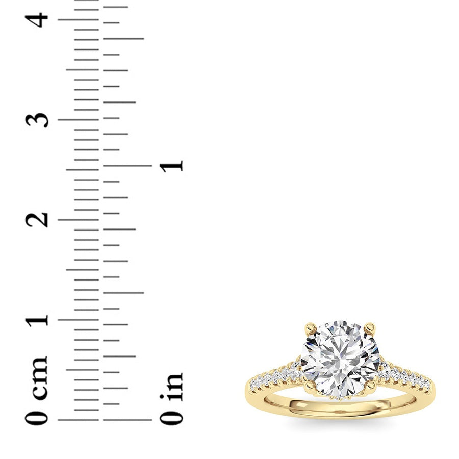 Round Shape Accented Two Tone Engagement Ring lab grown diamond