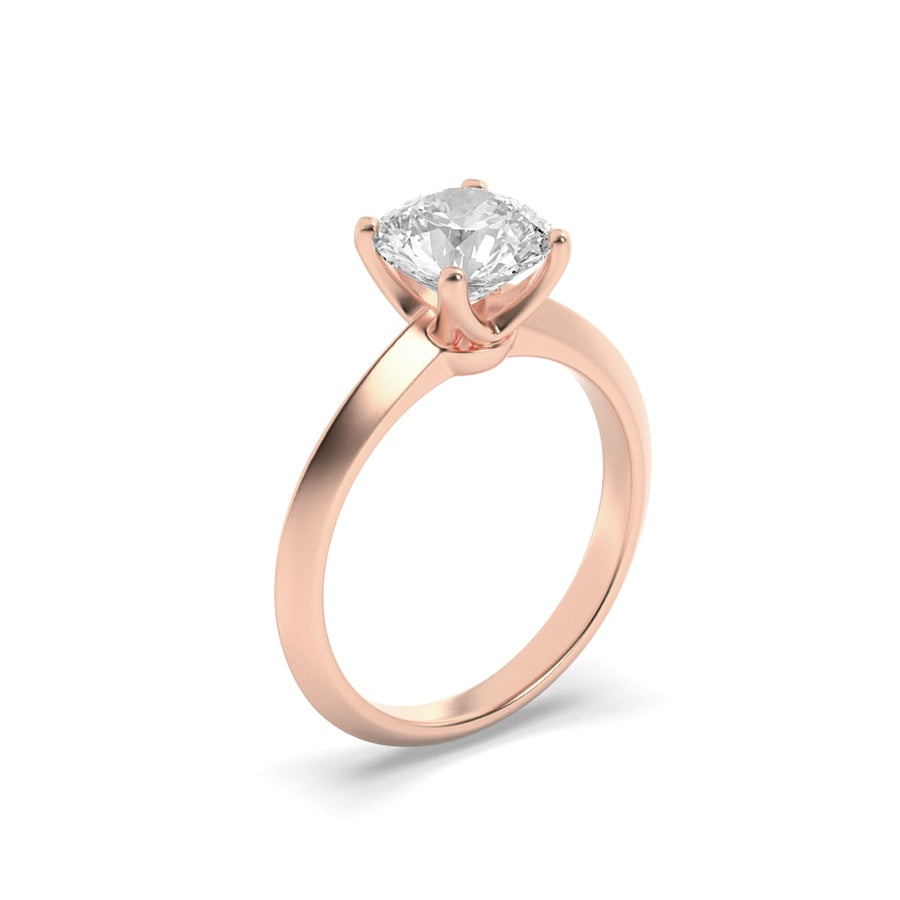 2Cttw Round Shaped Lab Grown Diamond (F/VS) KnifeEdge Shank Solitaire Engagement Ring in 14K Gold