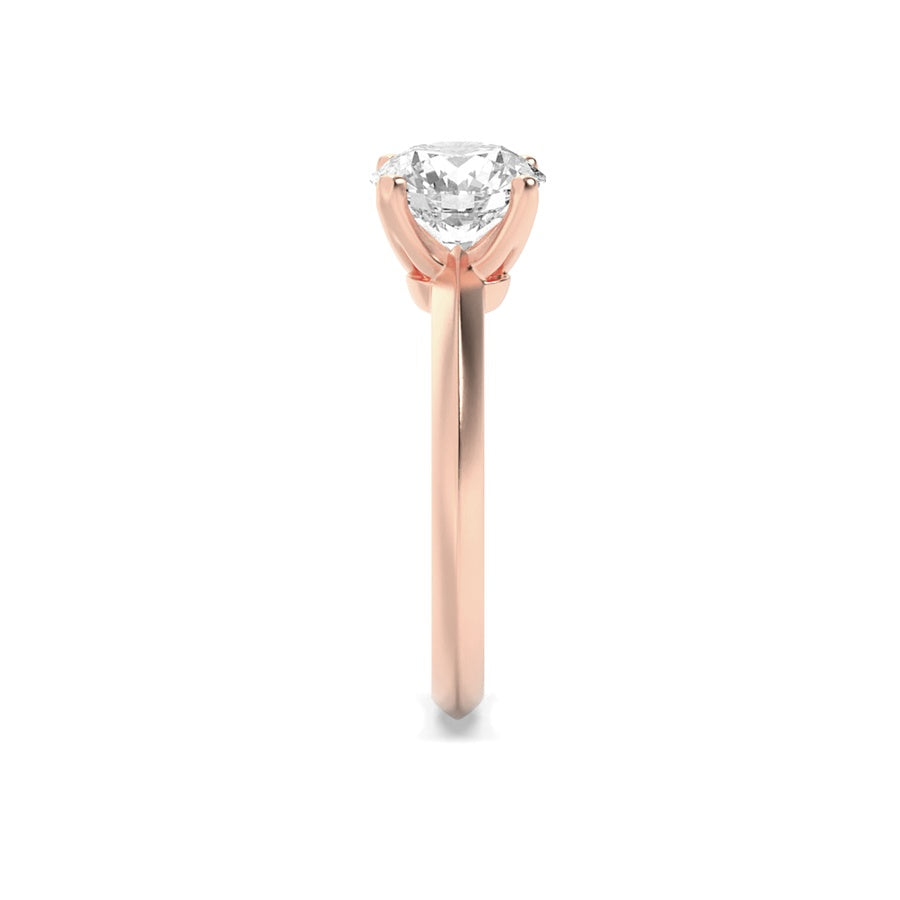 2Cttw Round Shaped Lab Grown Diamond (F/VS) KnifeEdge Shank Solitaire Engagement Ring in 14K Gold