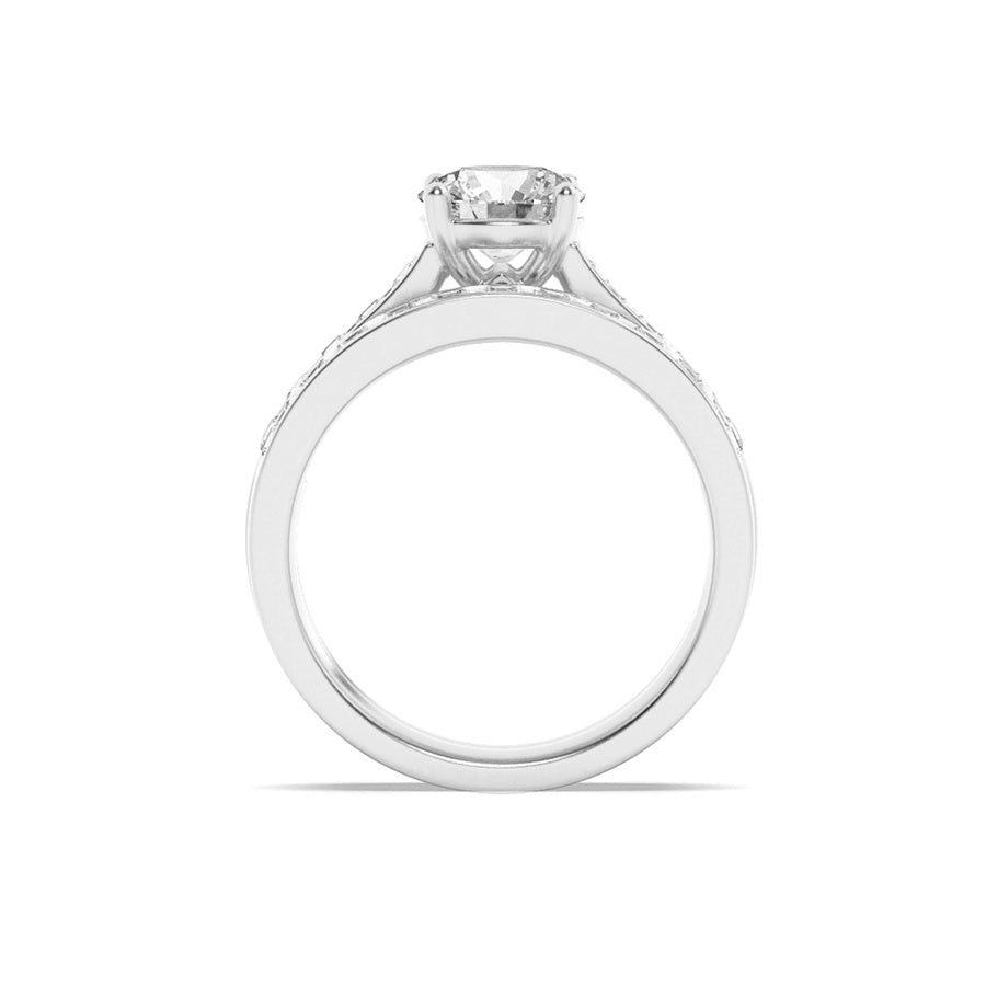 Round Shape Channel Set Bridal Engagement Ring lab grown diamond