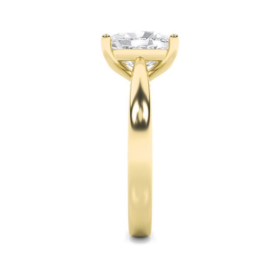 2Cttw Elongated Cushion Shaped Lab Grown Diamond (G/VS) Classic Shank Solitaire Engagement Ring in 14K Gold