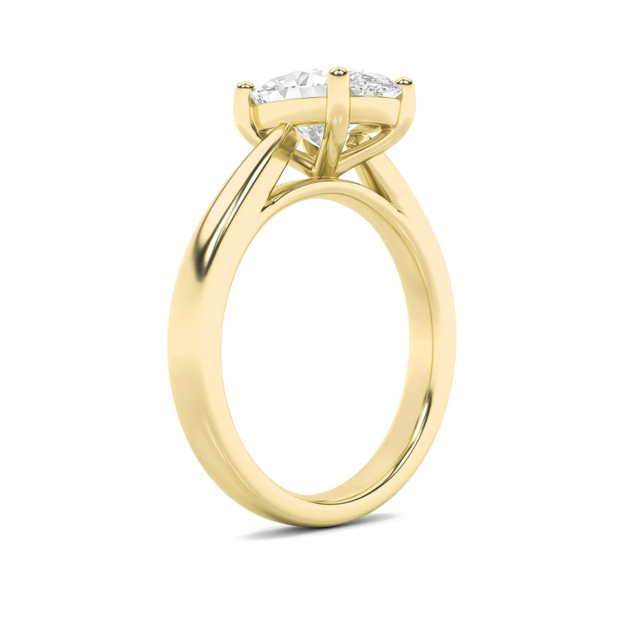 2Cttw Oval Shaped Lab Grown Diamond (F/VS) ClassicShank Solitaire Engagement Ring in 14K Gold