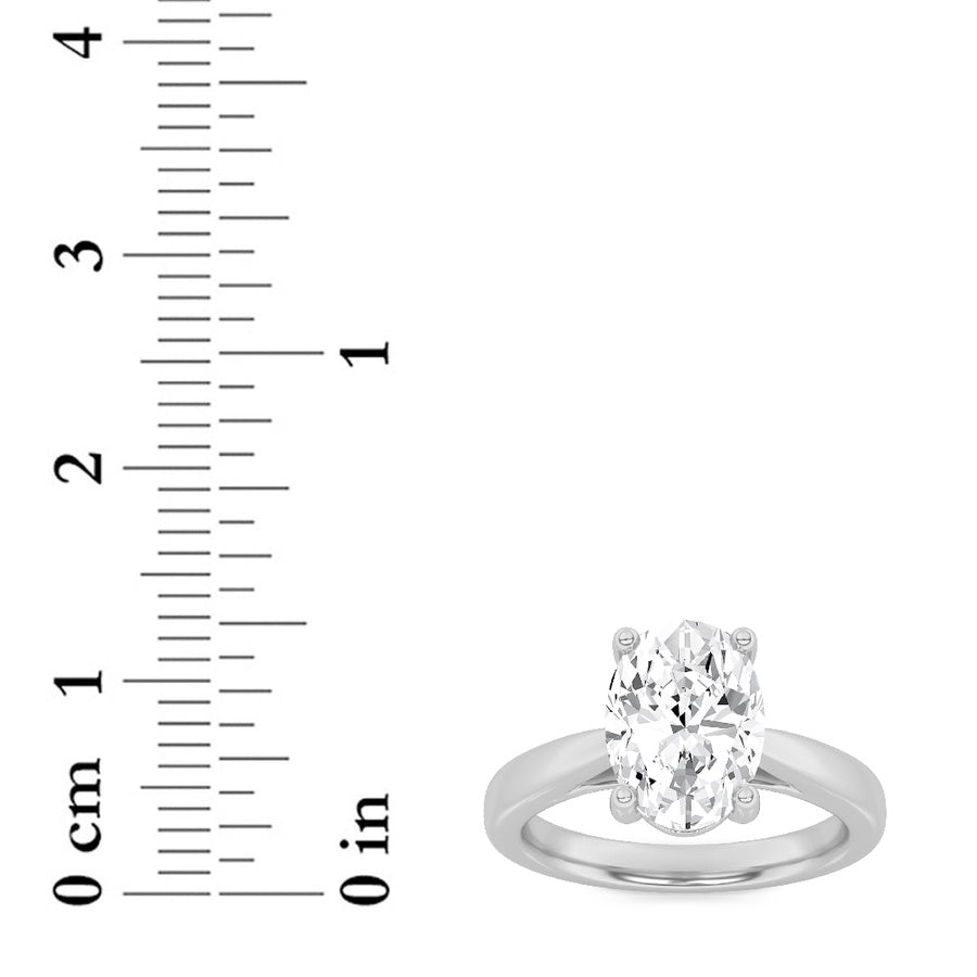 5Cttw Oval Shaped Lab Grown Diamond (F/VS) Classic Shank Solitaire Engagement Ring in 14K Gold