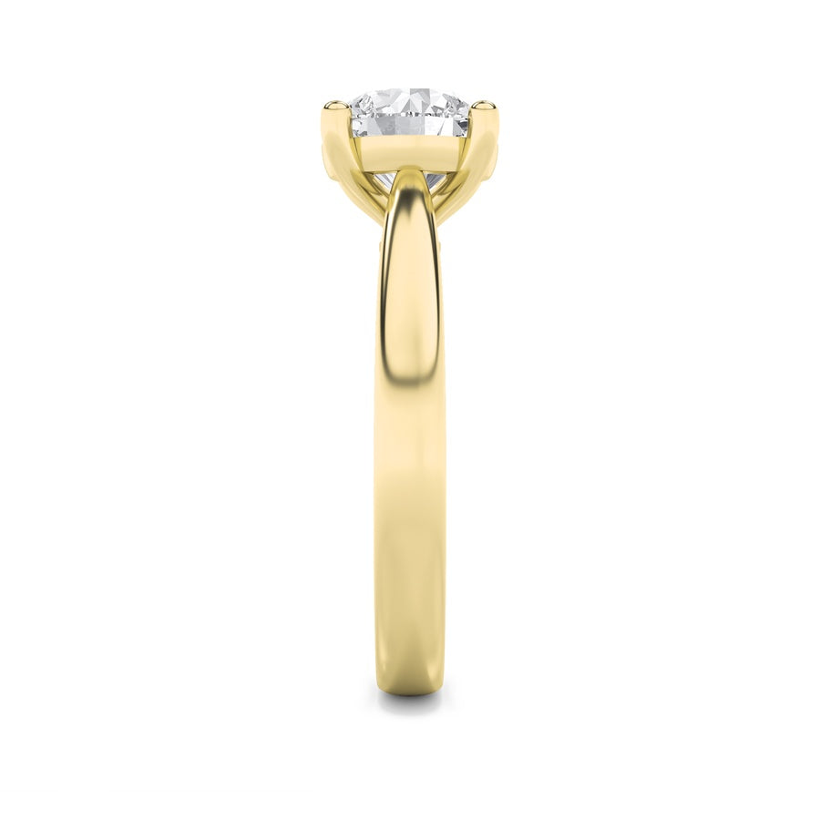 2.5Cttw Round Shaped Lab Grown Diamond (F/VS) Classic Shank Solitaire Engagement Ring in 14K Gold